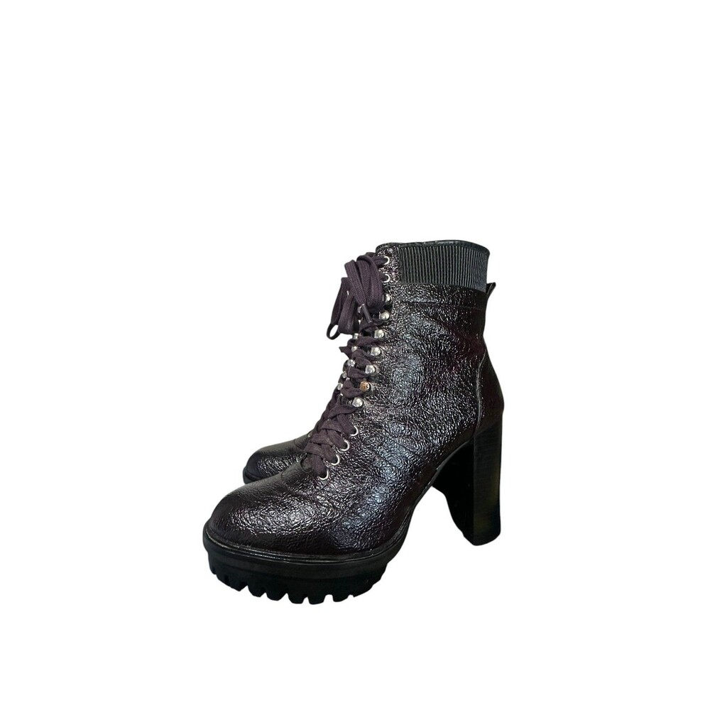 Vince Camuto Purple Ermania Leather Boots Platform EU 40 US 9 Side Zip